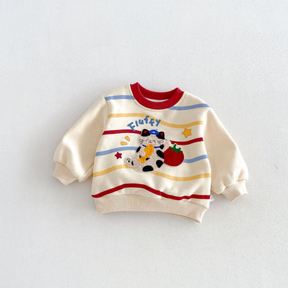 【BABY&KID】冬新作タオル刺繍フリーストレーナーSK107709