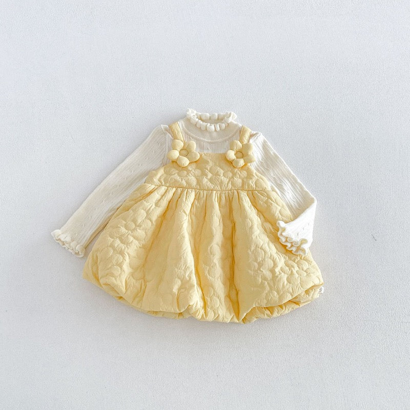 【BABY&KID】冬新作厚手フラワーワンピース、ハイネックニットSK107725