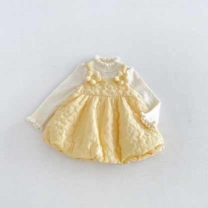 【BABY&KID】冬新作厚手フラワーワンピース、ハイネックニットSK107725