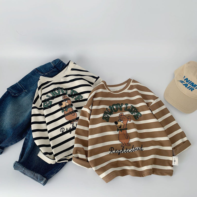 【BABY&KID】クマ柄長袖TシャツSK100524