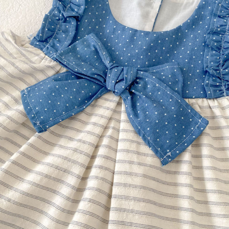 【BABY&KID】夏新作 ストライプデニムトップス＆ショートパンツSK080112