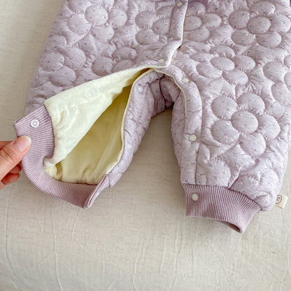 【BABY】韓国風小花柄キルティングカバーオールSK102924