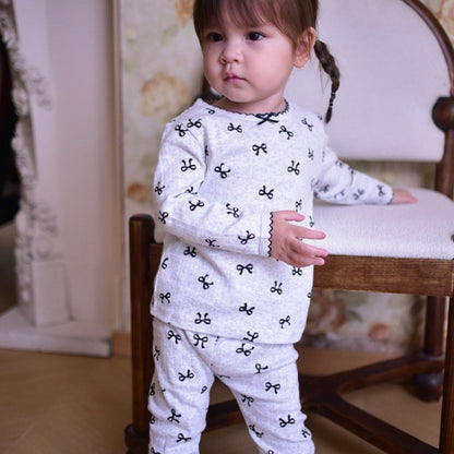 【BABY&KID】北欧風ハート、蝶結びセットアップSK101331