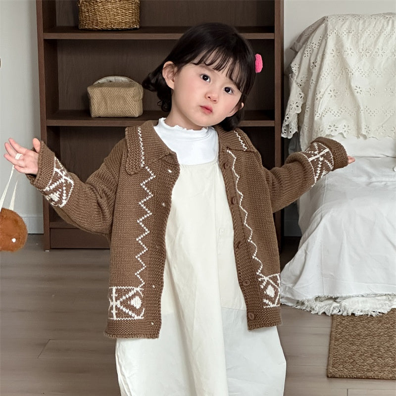 【BABY&KID】配色カラーニットカーデSK101448