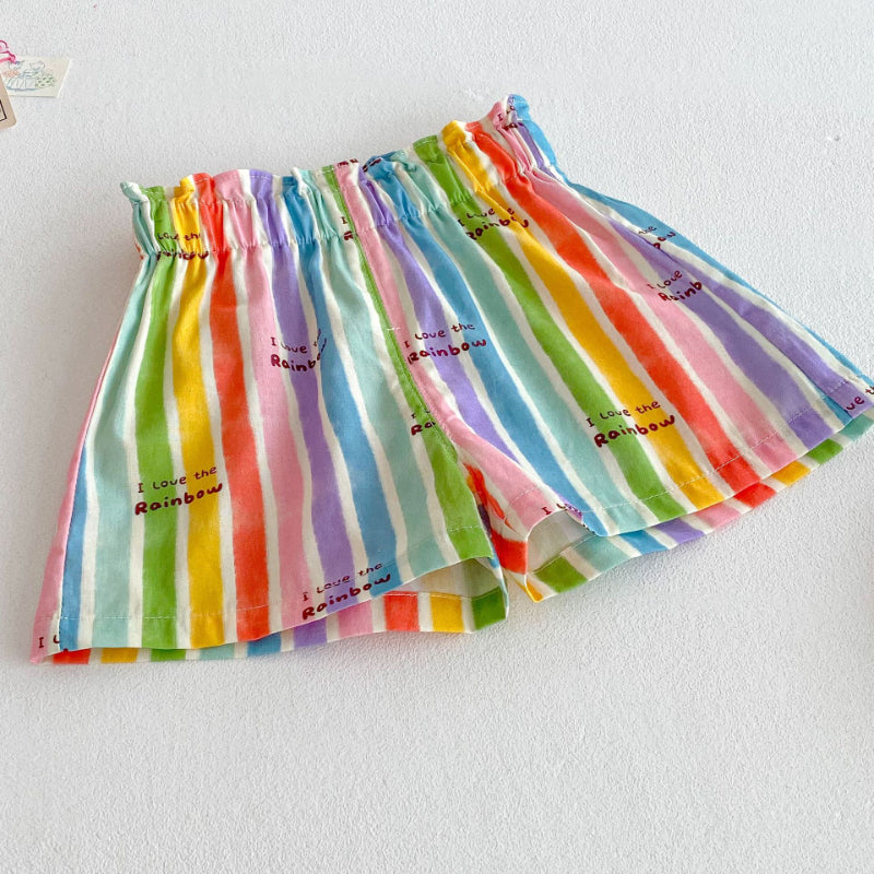 【BABY&KID】夏新作 レインボーセットアップSK080602