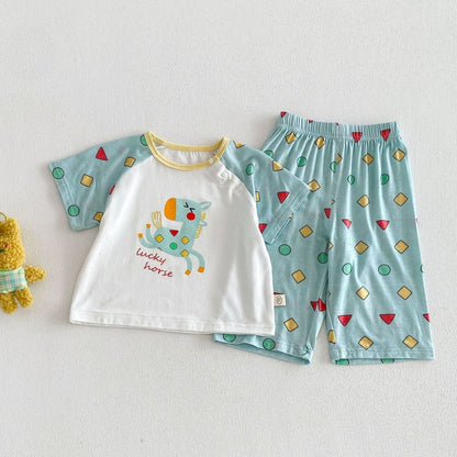 【BABY&KID】夏新作カートゥーンプリントセットアップSK105601