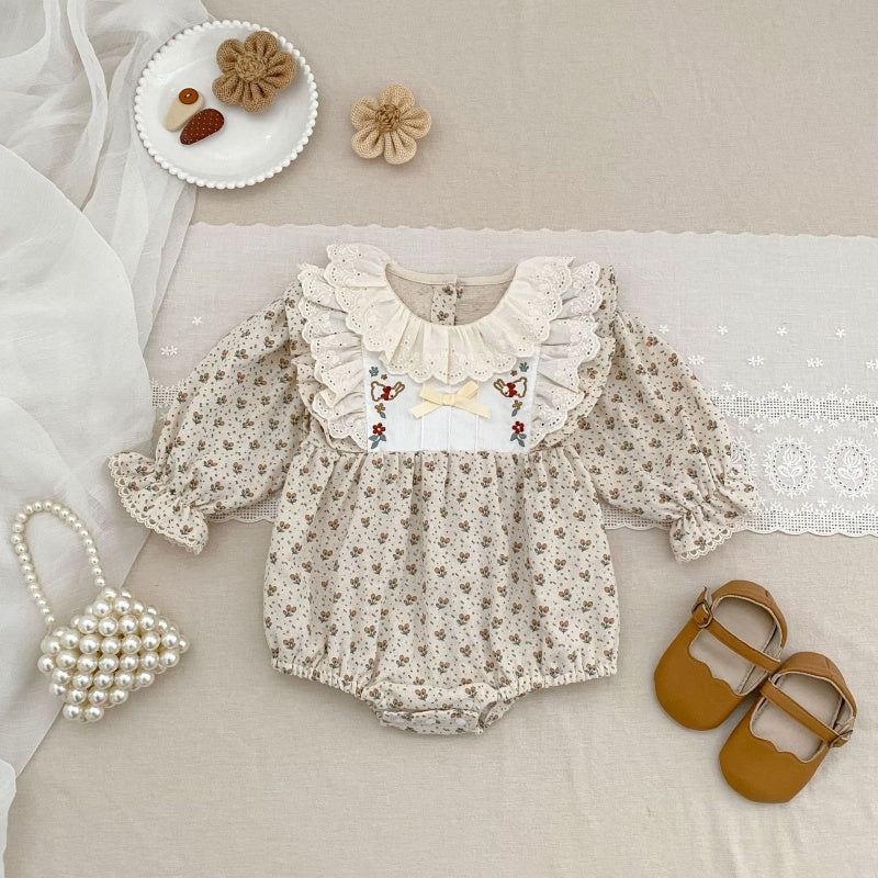 【BABY&KID】フレンチ小花柄ロンパース、ワンピースSK107917