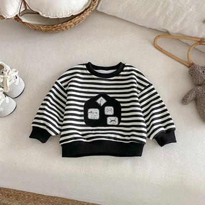 【BABY&KID】冬新作 厚手ボーダースウェットSK102016