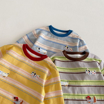 【BABY&KID】おしゃれわんちゃんボーダーロンTSK104121