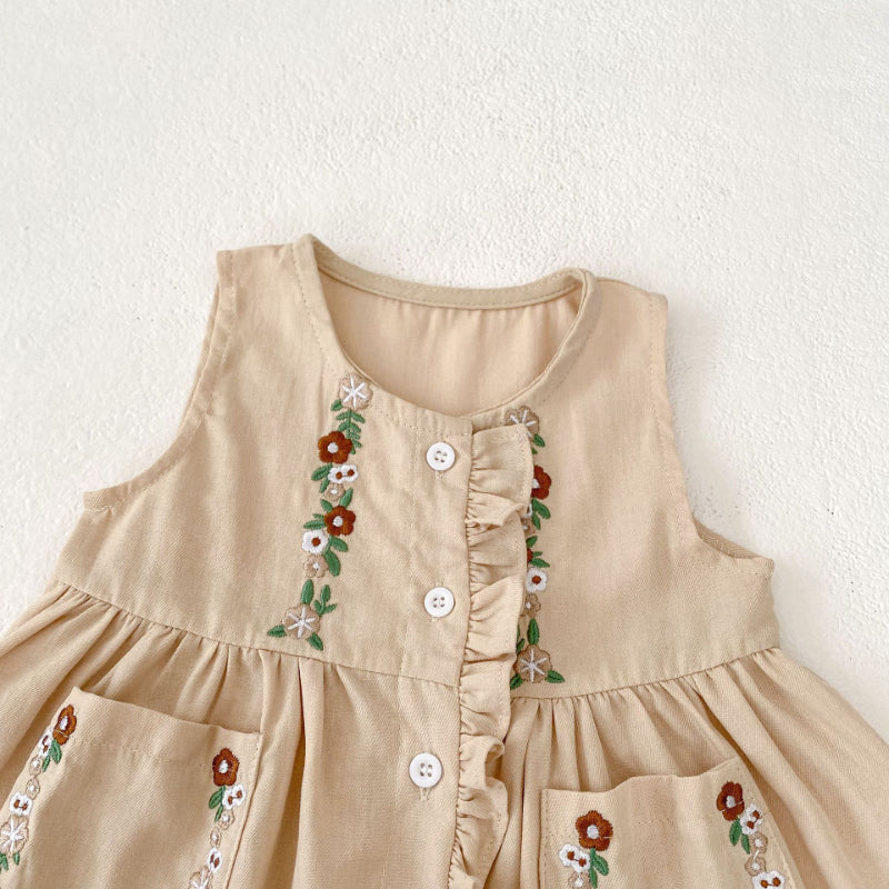 【BABY&KID】花柄刺繍ワンピース/刺繍ブラウスSK011030