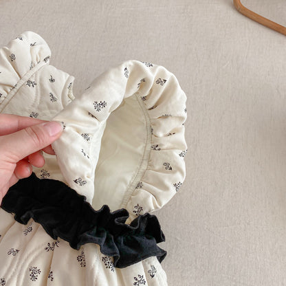 【BABY&KID】冬新作花柄中綿ノースリーブワンピースSK102736