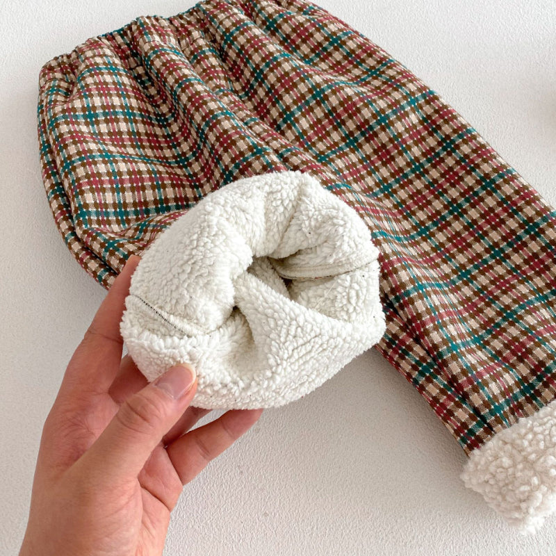 【BABY&KID】冬新作韓国風チェックあったかパンツSK103018