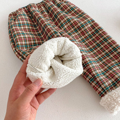 【BABY&KID】冬新作韓国風チェックあったかパンツSK103018