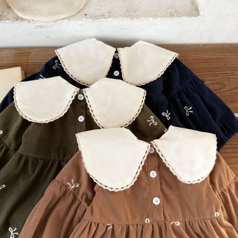 【BABY&KID】コーデュロイ蝶結びワンピースSK011002