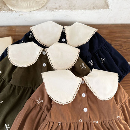 【BABY&KID】コーデュロイ蝶結びワンピースSK011002