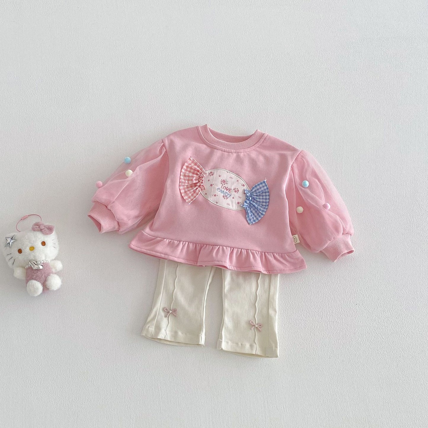 【BABY&KID】チュールポンポン小花柄スウェットSK103515