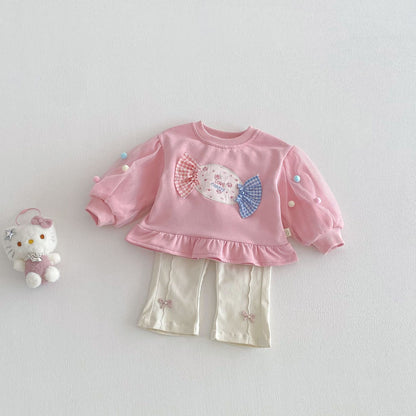【BABY&KID】チュールポンポン小花柄スウェットSK103515