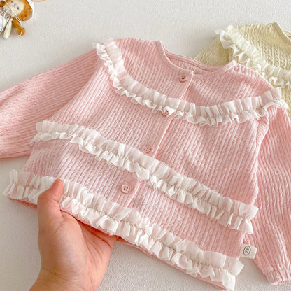 【BABY&KID】韓国風フリルデザイン長袖トップスSK103513