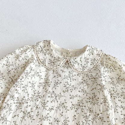 【BABY&KID】刺繍ベストワンピース/小花柄ブラウスSK011028