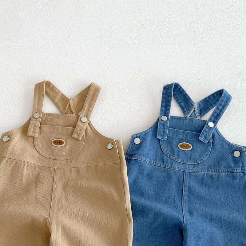 【BABY&KID】無地サロペット、ワッペンチェックシャツSK106613