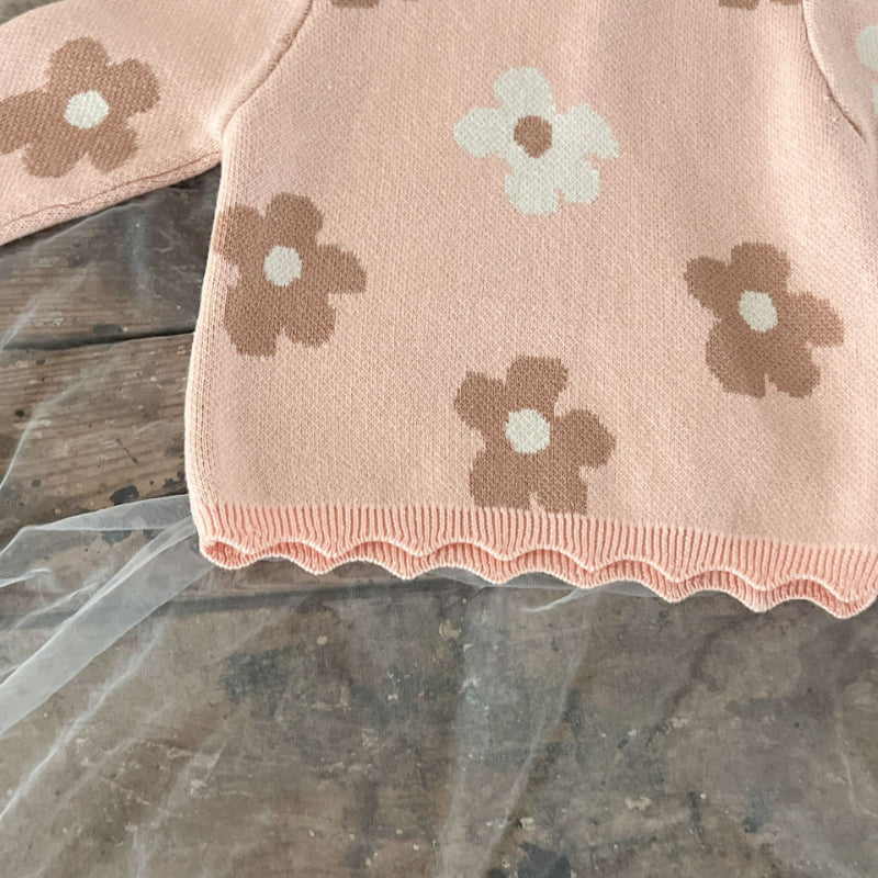 【BABY】綿花柄ニットセットアップSK100810