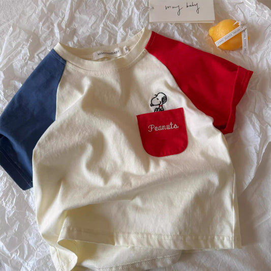 【BABY&KID】夏新作 ロゴポケット刺繍TシャツSK090809