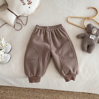 【BABY&KID】冬新作おうち刺繍裏起毛パンツSK102525