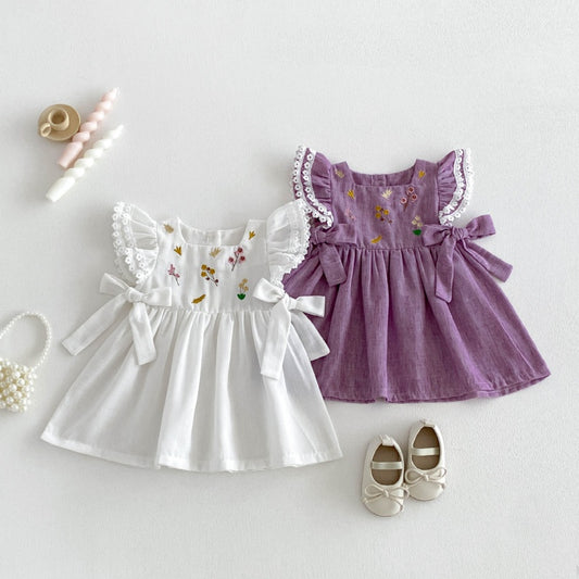 【BABY&KID】夏新作花刺繍ワンピースSK105021