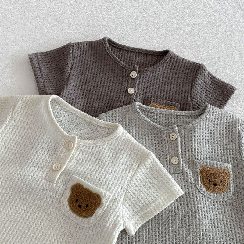 【BABY&KID】夏新作ワッフルくまセットアップSK105019