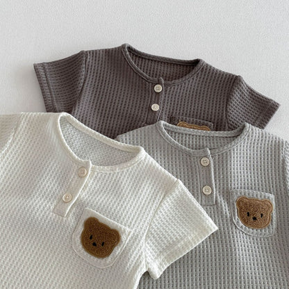 【BABY&KID】夏新作ワッフルくまセットアップSK105019