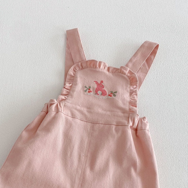 【BABY&KID】娃娃襟ブラウス、ピンクサロペットSK104317