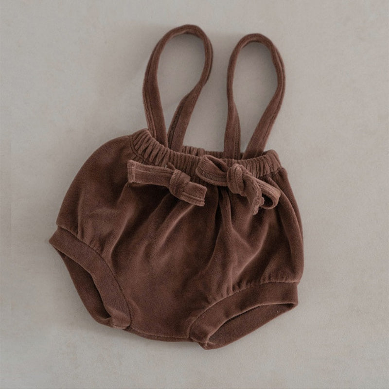 【BABY】韓国風ベロアサロペット、帽子SK102819