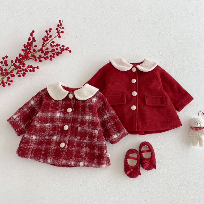 【BABY&KID】冬新作丸襟レトロ厚手コートSK103031