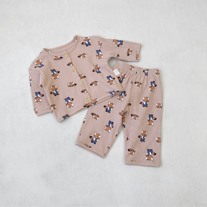【BABY】キャラクタープリントワッフルセットアップSK101540