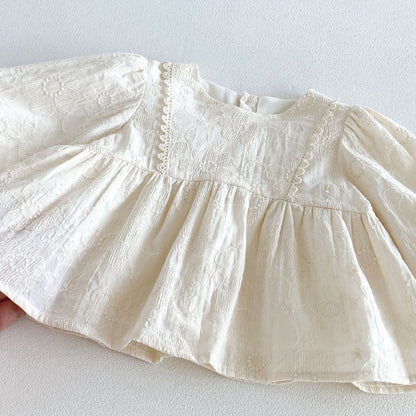 【BABY&KID】パフスリーブシャツ、刺繍サロペット、フレアパンツSK107213