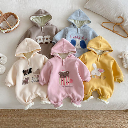 【BABY】冬新作アニマル刺繍カバーオールSK102909