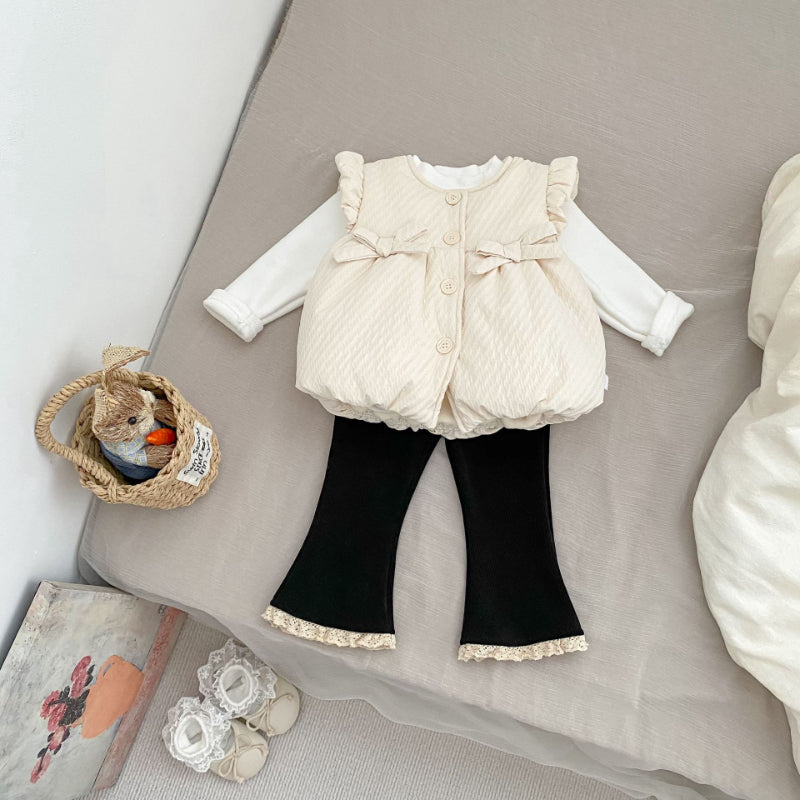 【BABY&KID】冬新作蝶結び裏起毛ベストSK102734