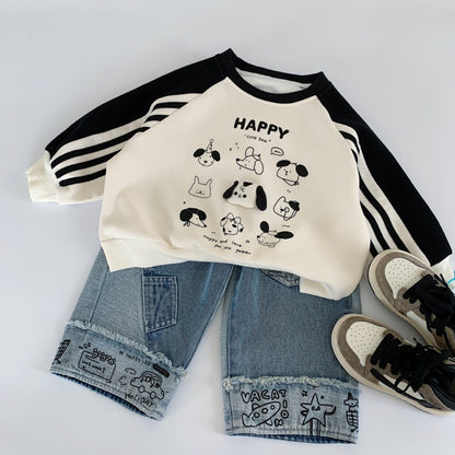 【BABY&KID】落書きデニムパンツSK100509