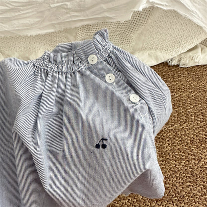 【BABY&KID】ストライプ刺繍ニットカーデSK101439