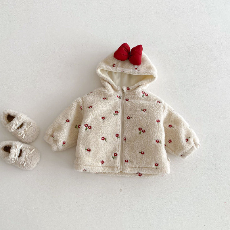 【BABY&KID】冬新作蝶結び＆小花柄キルティングコートSK102904