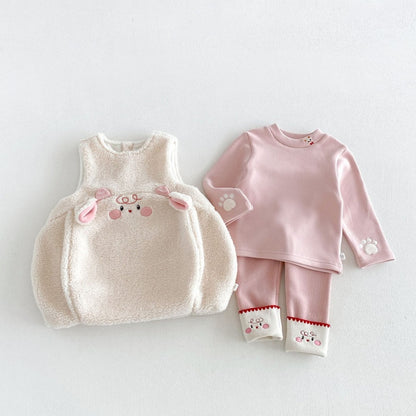 【BABY&KID】カートゥーン裏起毛ワンピース、トップス、レギンスSK108119