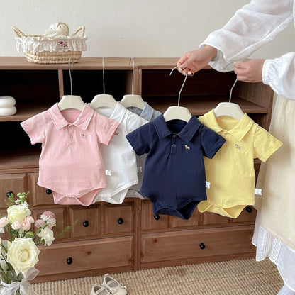 【BABY】夏新作カートゥーン刺繍ロンパースSK106517