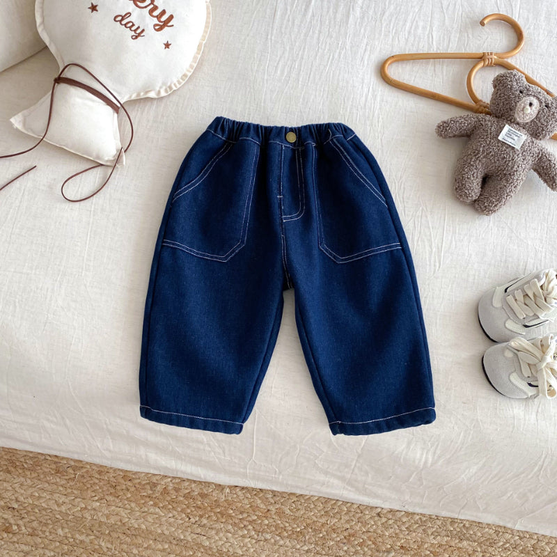 【BABY&KID】冬新作無地裏起毛デニムパンツSK102520