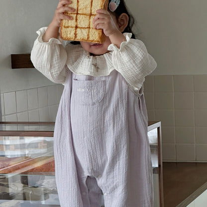 【BABY】やわらかギャザーサロペット、フリル襟ブラウスSK104305