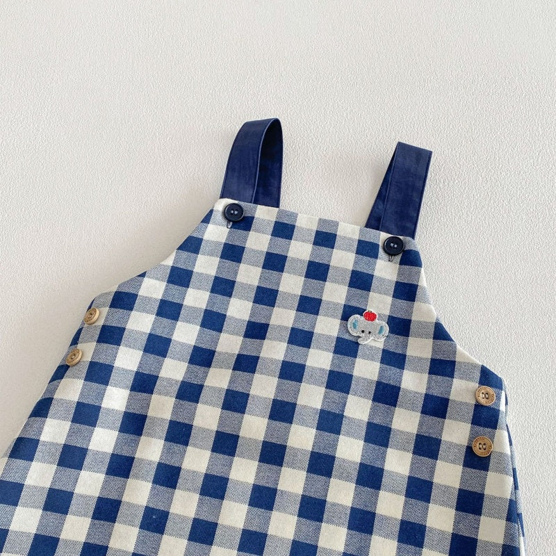 【BABY&KID】チェックサロペット、刺繍襟ロンTSK104111