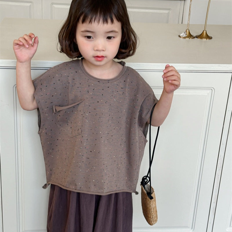 【BABY&KID】夏新作 切りっぱなし半袖TシャツSK080507