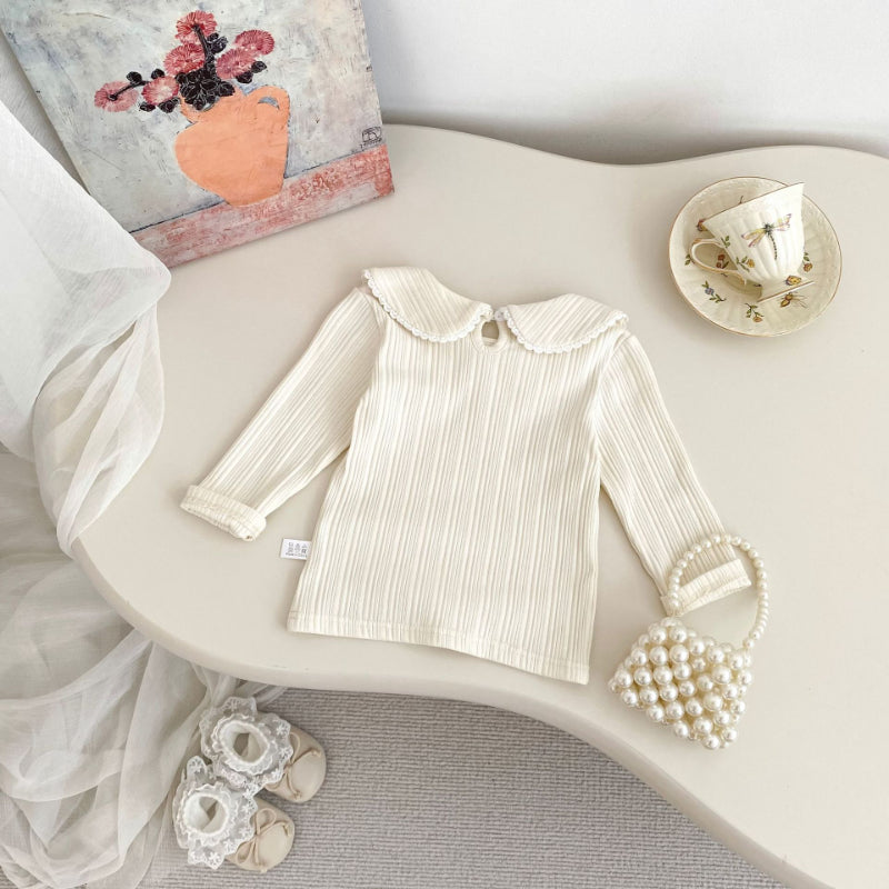 【BABY&KID】フリル裾ベスト&パンツ、レースドールカラーブラウスSK100844