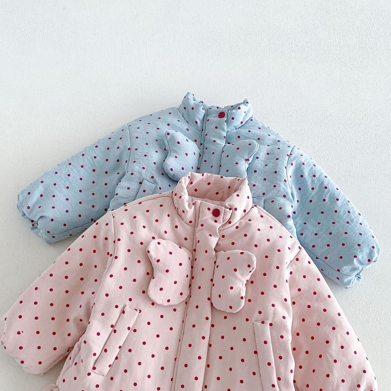 【BABY&KID】冬新作かわいいドット中綿ジャケットSK108514