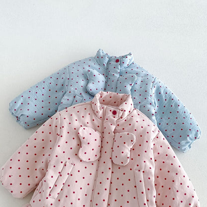【BABY&KID】冬新作かわいいドット中綿ジャケットSK108514