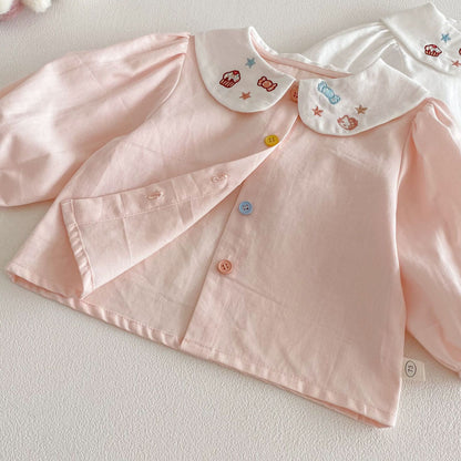 【BABY&KID】ねこ刺繍シャツSK103516